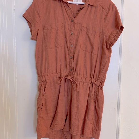 Rust Lou & Grey Linen Romper Size M - Picture 2 of 2